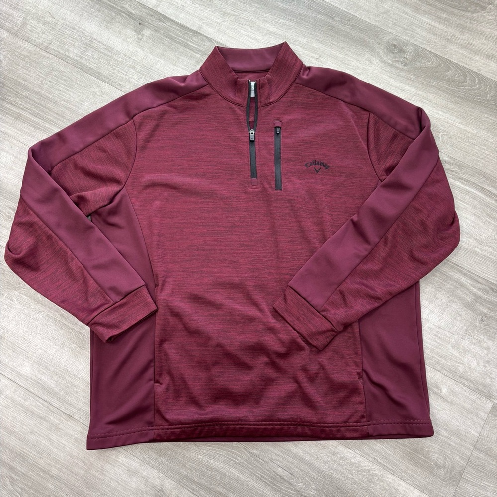 ❤️Callaway Maroon Quarter-Zip Pullover Size XL